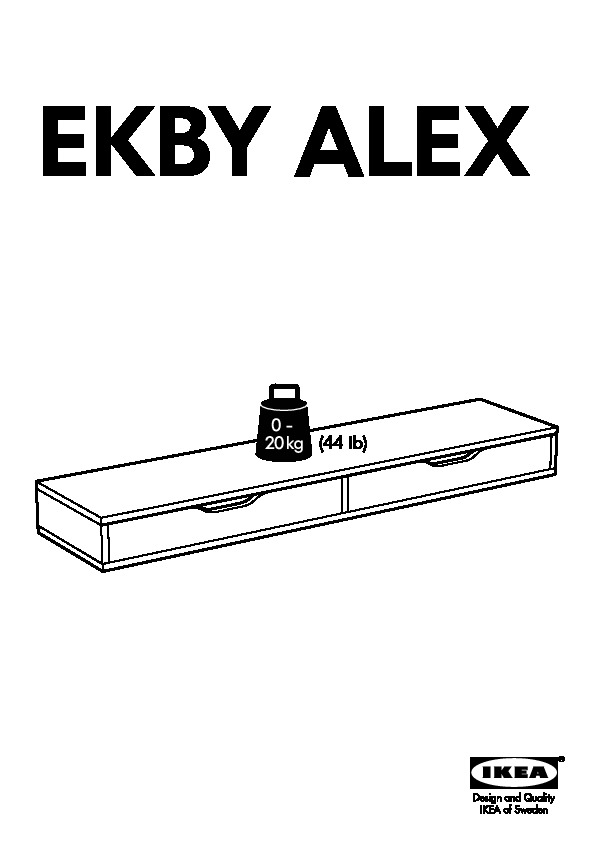 EKBY ALEX shelf with drawer