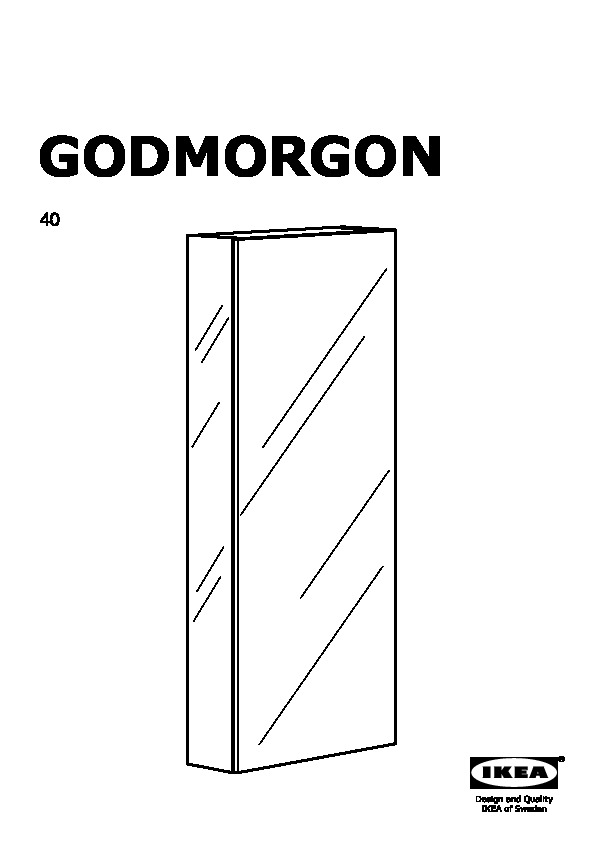 GODMORGON Mirror cabinet with 1 door