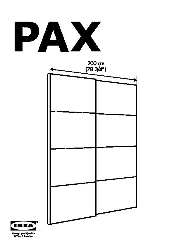PAX pair of sliding door frames & rail