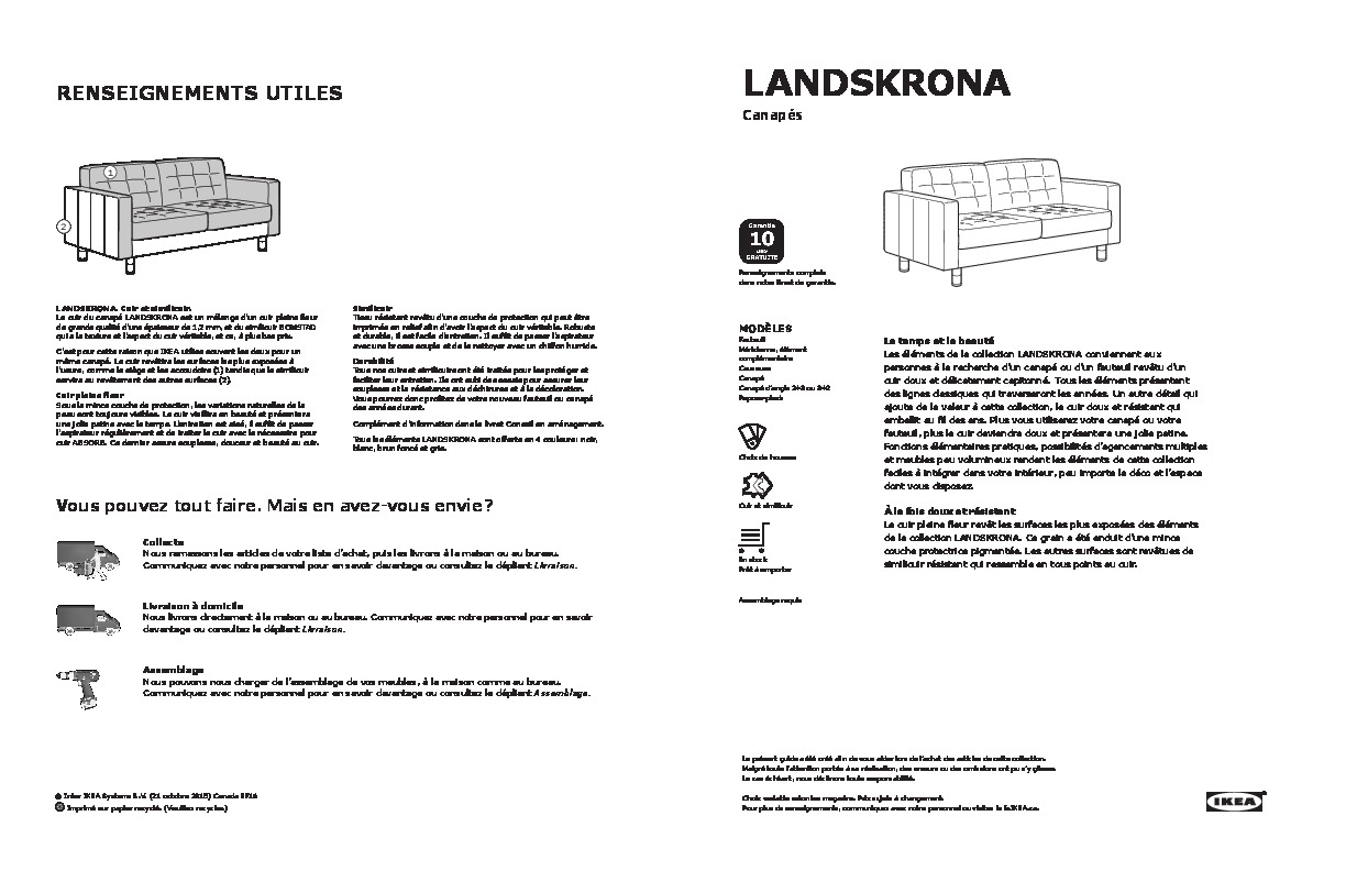 IKEA Canada - LANDSKRONA buying guide FY16 FR