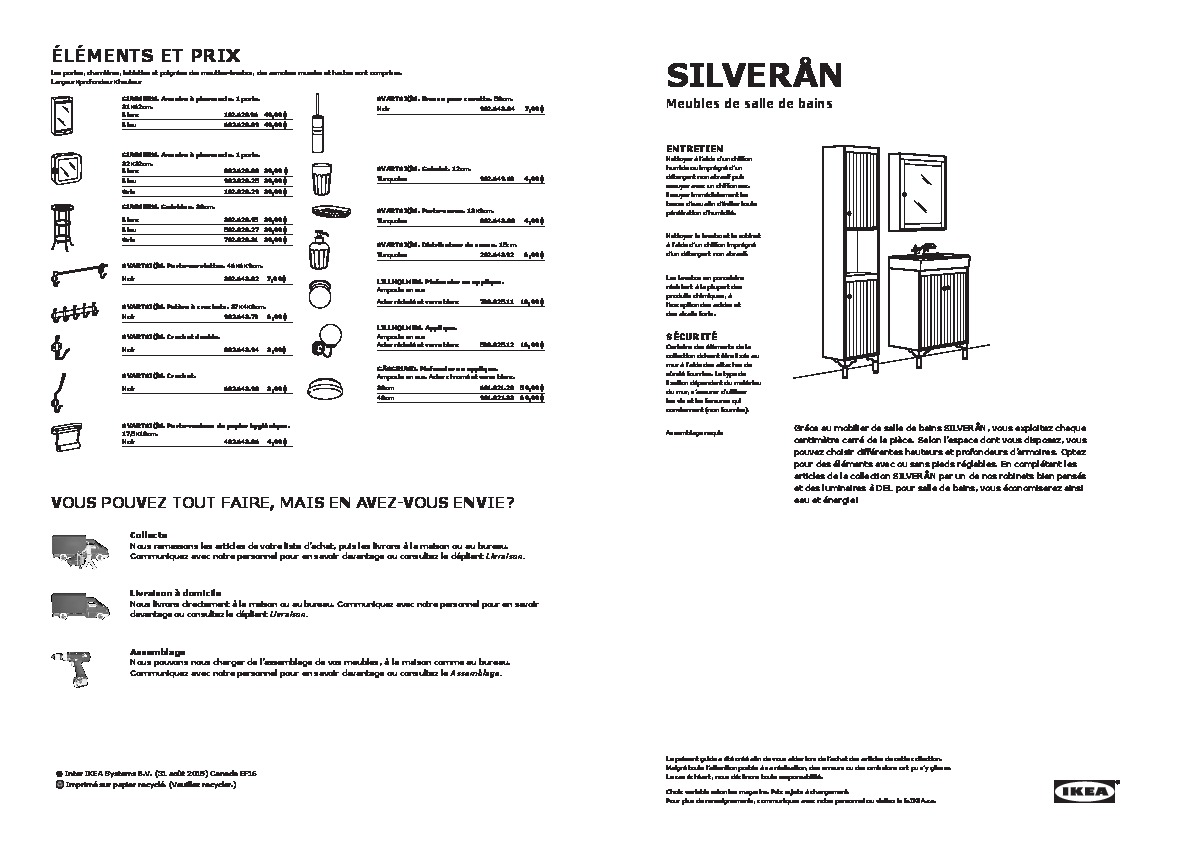 IKEA Canada - SILVERAN buying guide FY16 FR