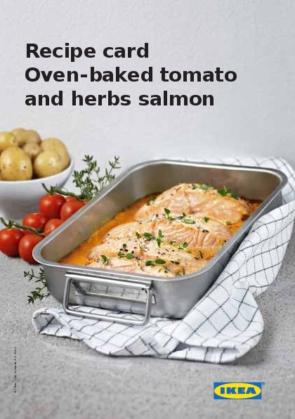 IKEA UK - Recipe card Oven baked tomato and herbs salmon