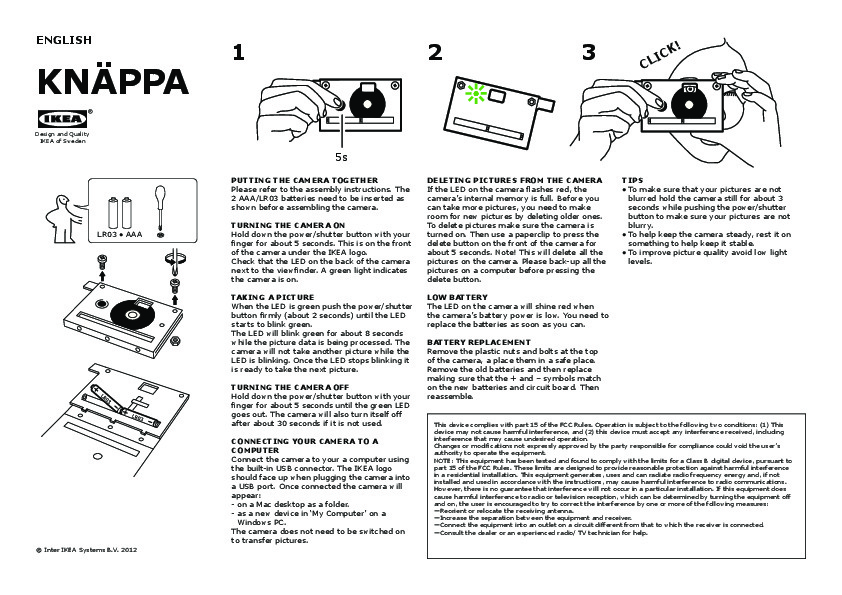 KNAPPA Appareil Photo Numerique IKEA