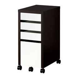 MICKE Drawer unit/drop file storage black-brown, white - IKEAPEDIA