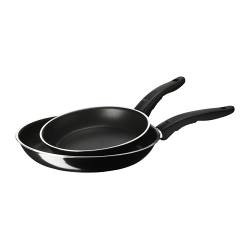 KAVALKAD Frying pan, set of 2, black - IKEA