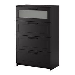 BRIMNES 4-drawer dresser black, frosted glass IKEAPEDIA