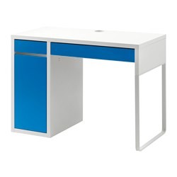 Iets accent koepel MICKE Desk white, blue - IKEAPEDIA