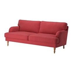 STOCKSUND Three-seat sofa Vellinge light red, light brown/wood 
