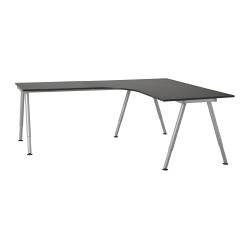 Galant Desk Combination Left Black Brown Silver Colour Ikea