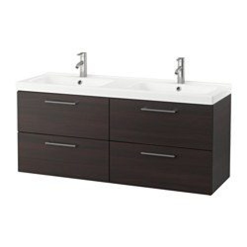 Moment mild Ontvangst GODMORGON / ODENSVIK Sink cabinet with 4 drawers black-brown - IKEAPEDIA