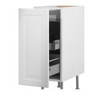 Akurum Base Cabinet With Pull Out Storage Birch Lidingo White