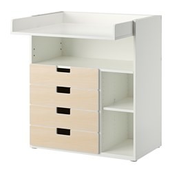 STUVA Changing table with 4 drawers white, birch - IKEAPEDIA