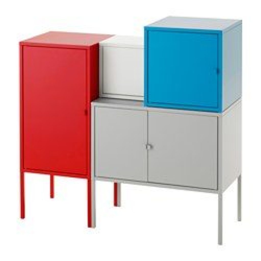 Lixhult Storage Combination Grey White, Red Storage Cabinet Ikea