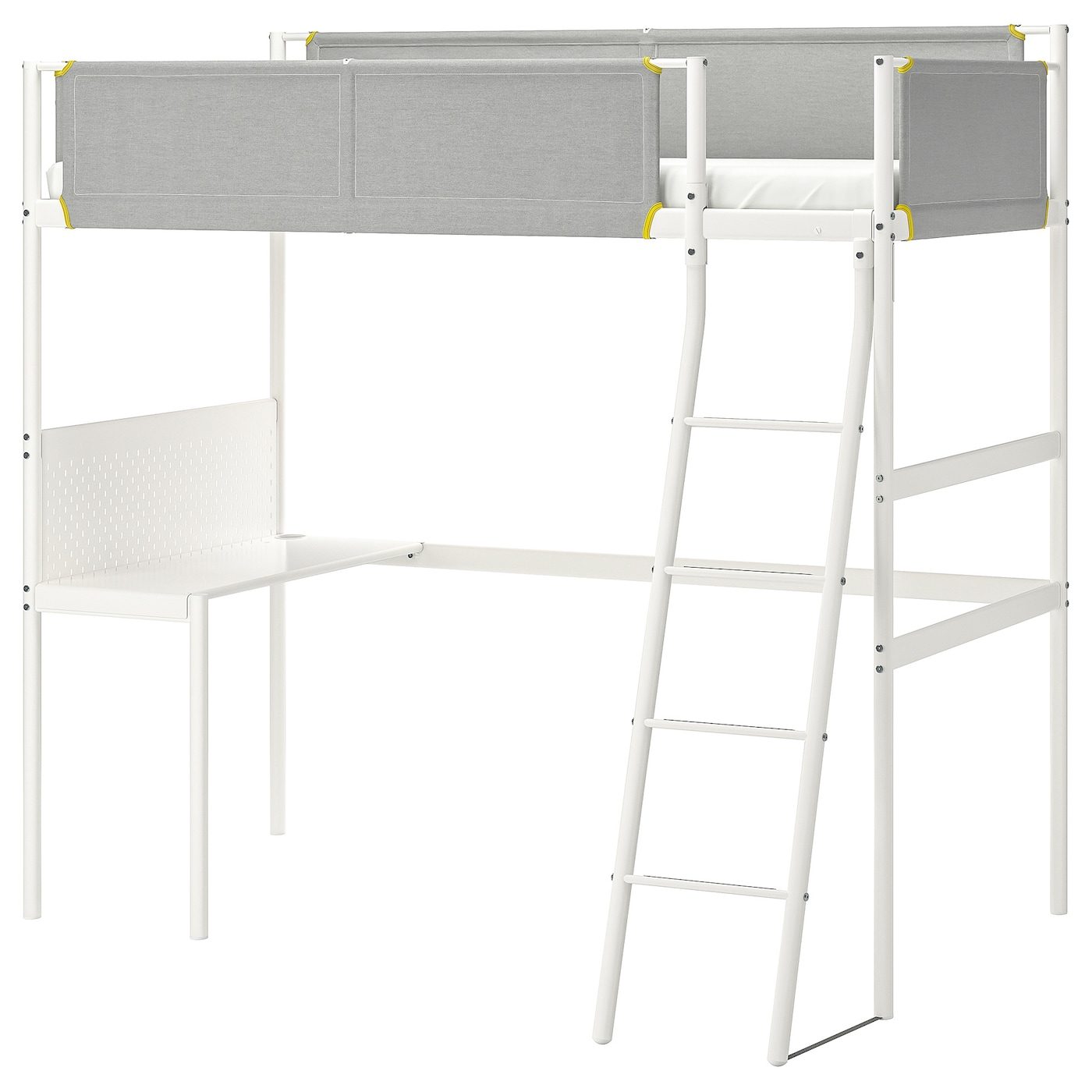 Vitval Loft Bed Frame With Desk Top Vitval White Light Gray Ikea United States Ikeapedia