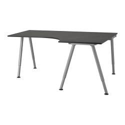 Galant Corner Desk Right Black Brown Silver Color Ikea United