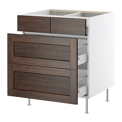 Akurum Base Cabinet With 2 2 Drawers White Rockhammar Brown Ikea