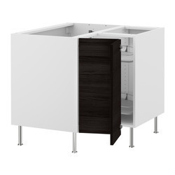Akurum Corner Base Cabinet With Carousel White Gnosjo Black Ikea
