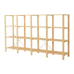 Hejne 4 Sections Shelves Softwood, Hejne Shelving Unit
