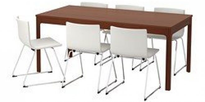 Ekedalen Bernhard Table And 6 Chairs Brown Mjuk White Ikea
