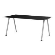 Galant Desk Glass Black Silver Color Ikea United States Ikeapedia