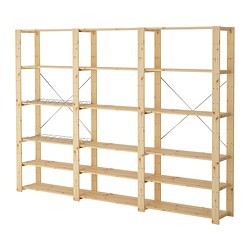Hejne 3 Sections Shelves Softwood, Hejne Shelving Unit