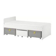 Slakt Bed Frame With Storage Seating White Gray Ikea United
