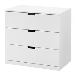 Chest of 3 drawers NORDLI white,80x76 cm 