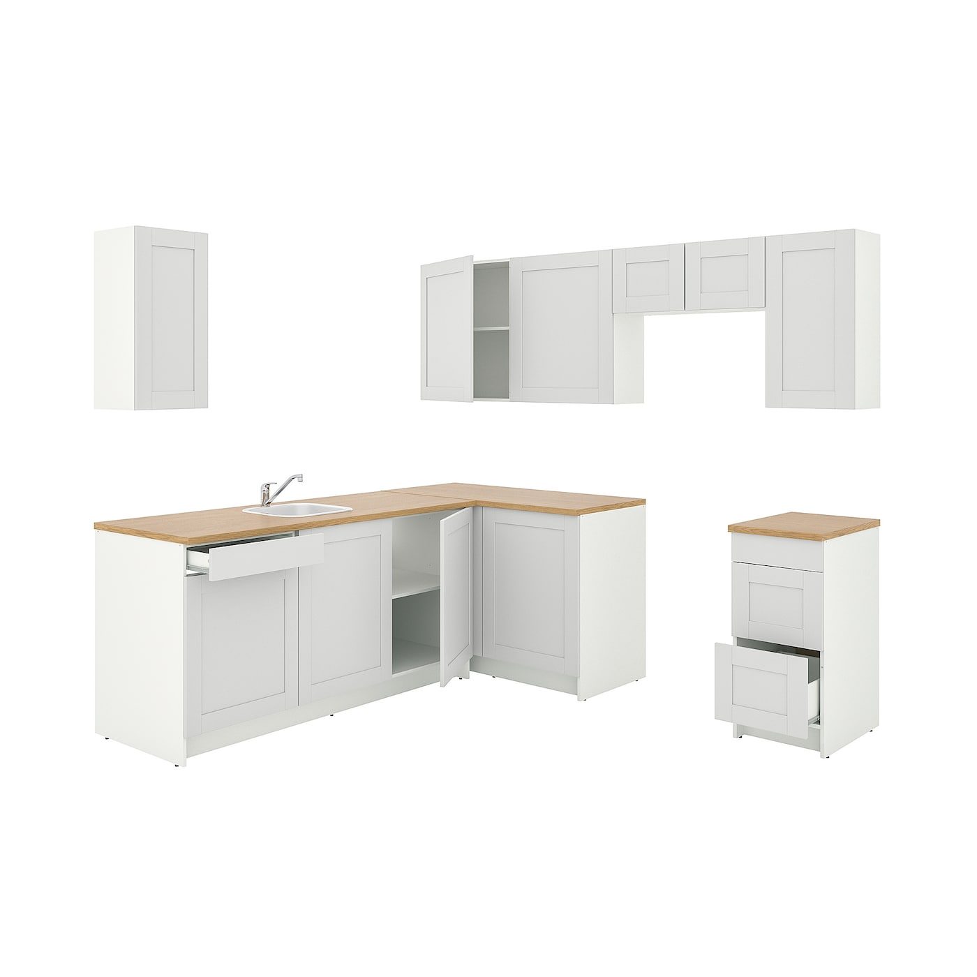 KNOXHULT Corner kitchen, white - IKEA