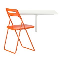 NORBERG/NISSE Tavolo e 1 sedia bianco, arancione - IKEAPEDIA