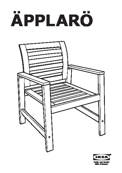 ÃPPLARÃ Chair with armrests, outdoor