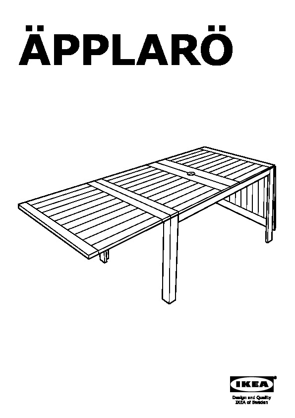 ÃPPLARÃ Drop-leaf table, outdoor