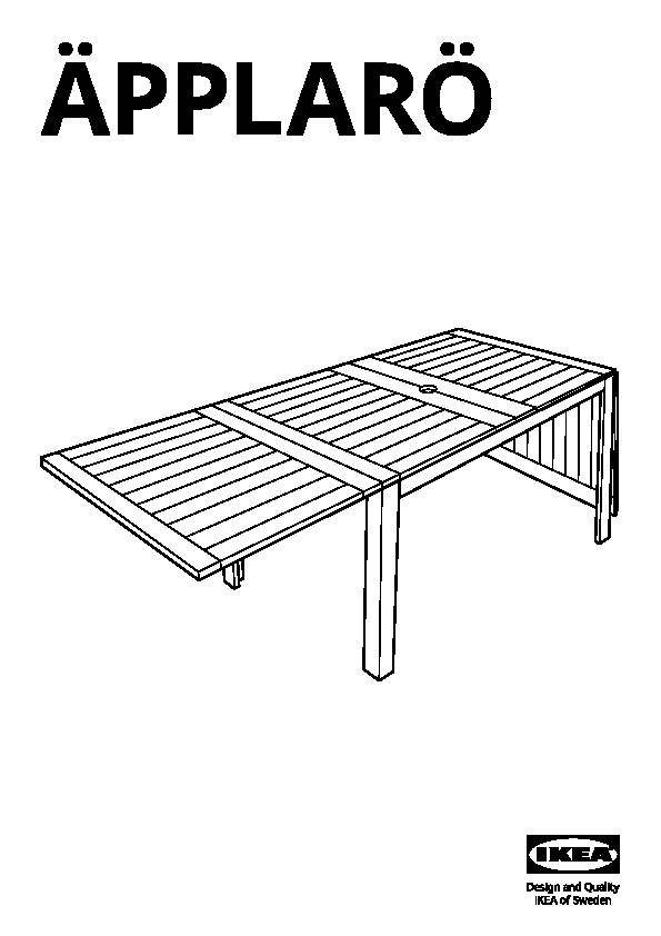 ÃPPLARÃ Drop-leaf table, outdoor