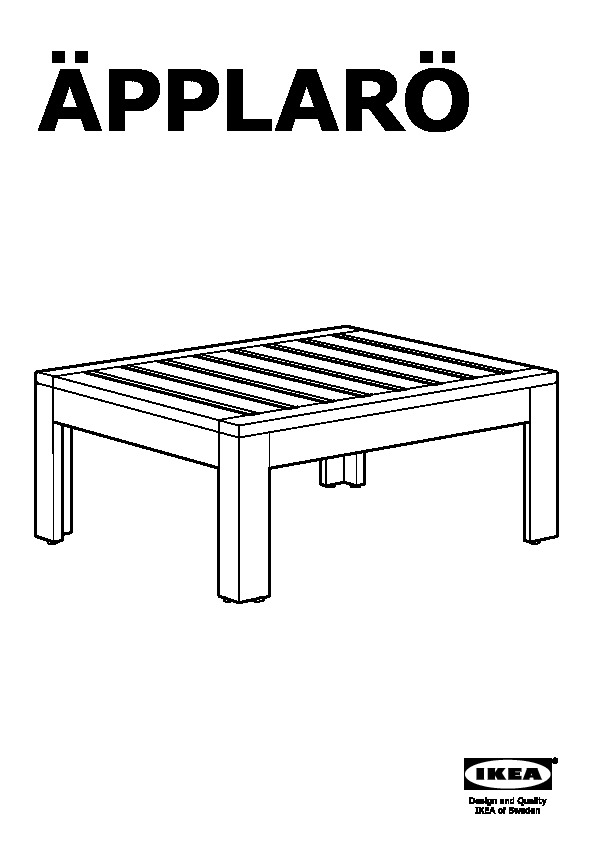 ÃPPLARÃ Table/stool section, outdoor