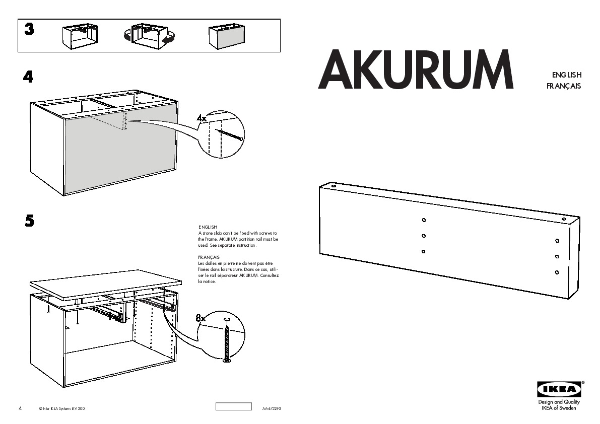 Akurum Base Cabinet With 2 Drawers