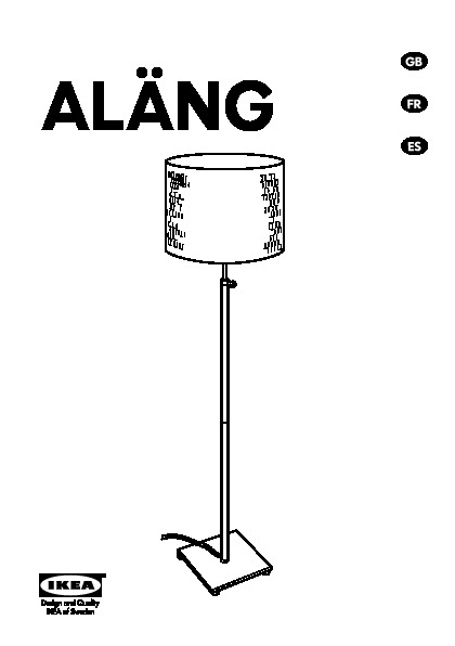 ALÄNG Floor lamp with LED bulb