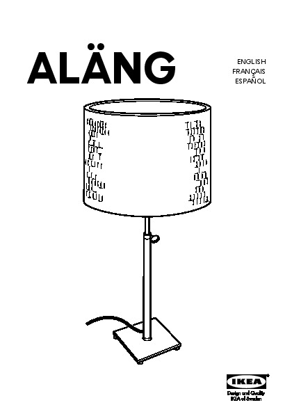 AlÄng Table Lamp Nickel Plated White, Lamp Assembly Instructions