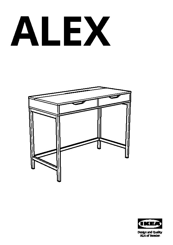 ALEX Bureau, blanc, 100x48 cm - IKEA