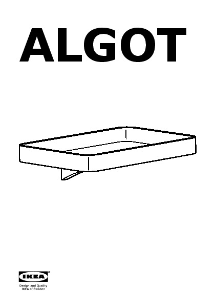 ALGOT shelf with bracket