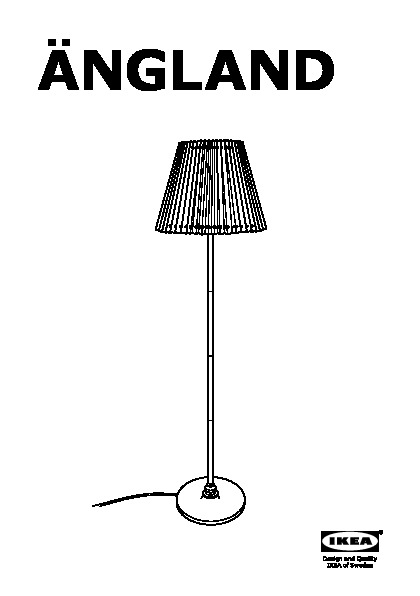 ÄNGLAND Floor lamp with LED bulb