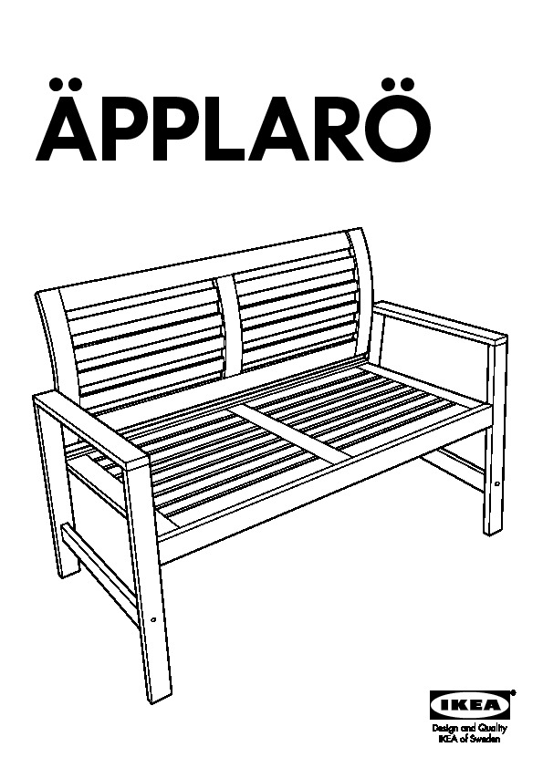 ÄPPLARÖ bench with backrest, outdoor