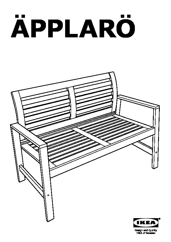ÄPPLARÖ bench with backrest, outdoor