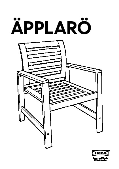 ÄPPLARÖ chaise à accoudoirs, extérieur