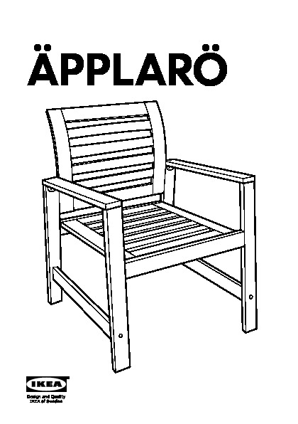 ÄPPLARÖ chaise avec accoudoirs, extérieur