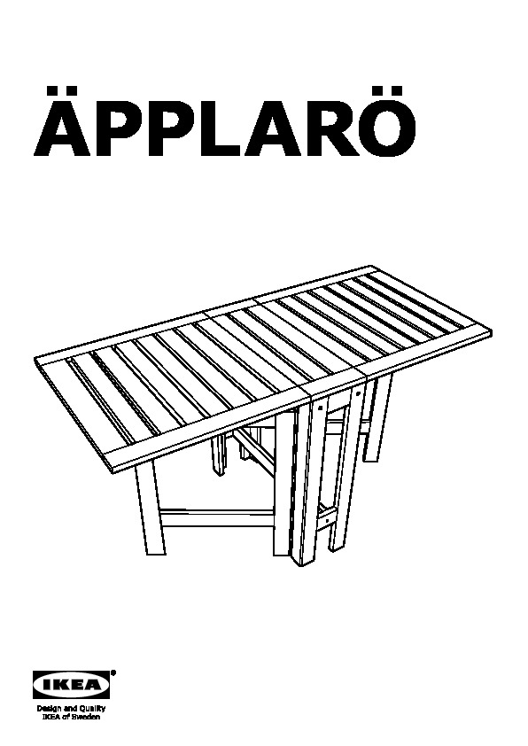 ÄPPLARÖ Table à abattants, extérieur