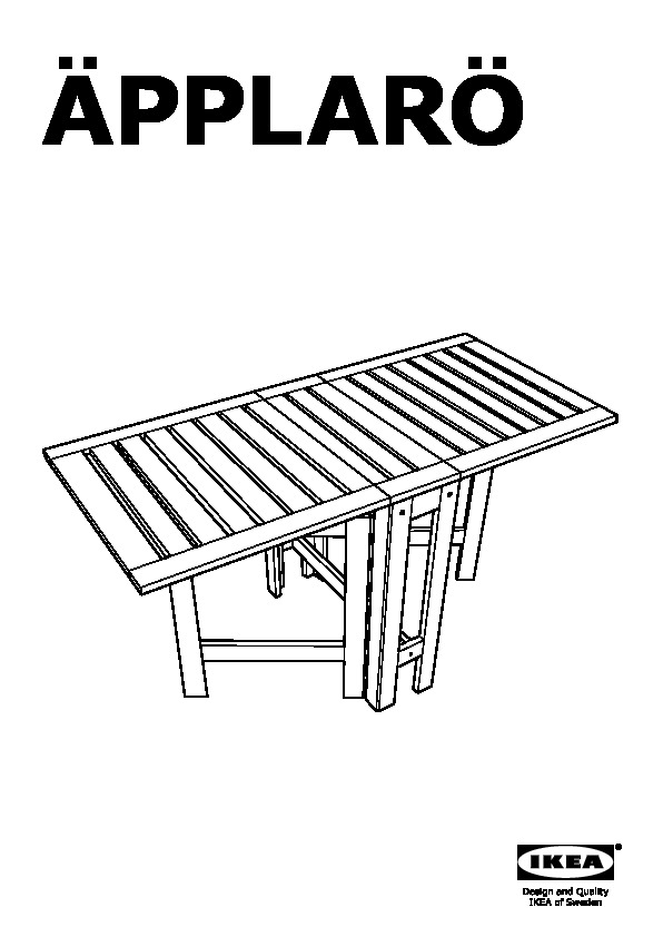 ÄPPLARÖ Table à abattants, extérieur