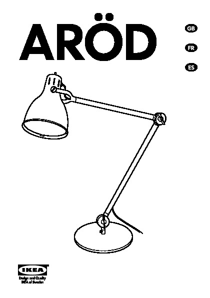 ARÖD Work lamp with LED bulb