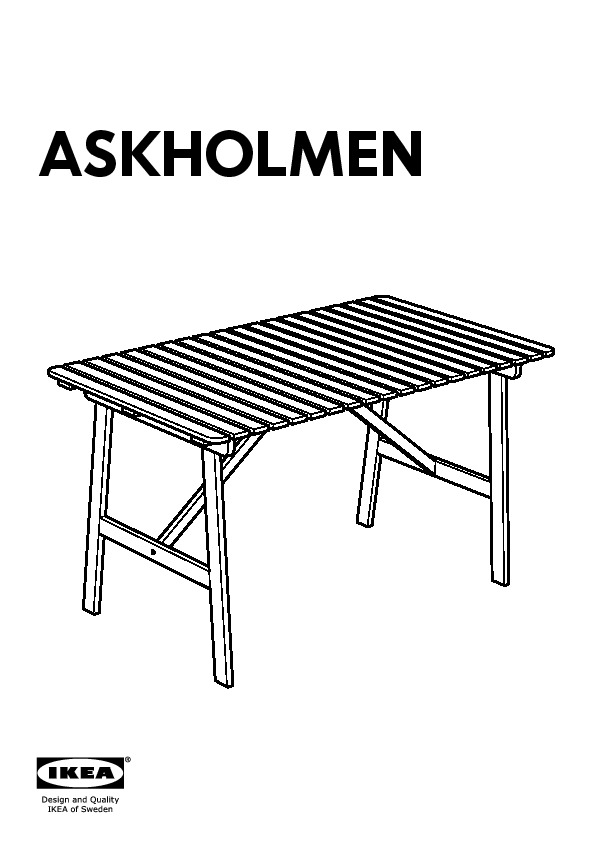 ASKHOLMEN Table and 4 chairs with armrests