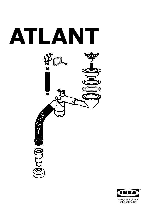 ATLANT Strainer/water-trap f sng bowl sink