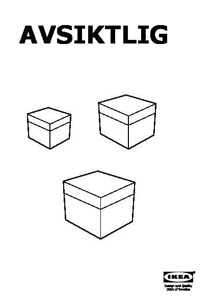 AVSIKTLIG Set di 3 scatole con coperchio