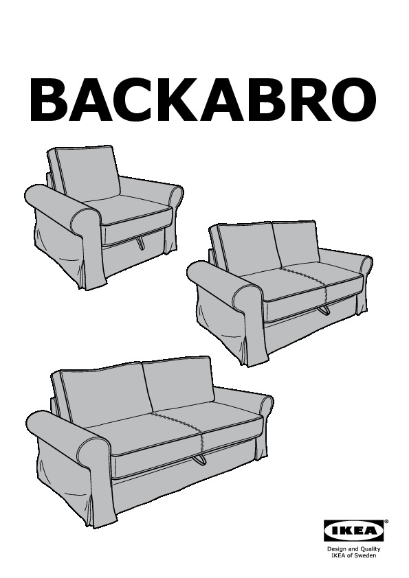 diakritisk bakke Lille bitte BACKABRO Two-seat sofa-bed Nordvalla dark grey - IKEAPEDIA